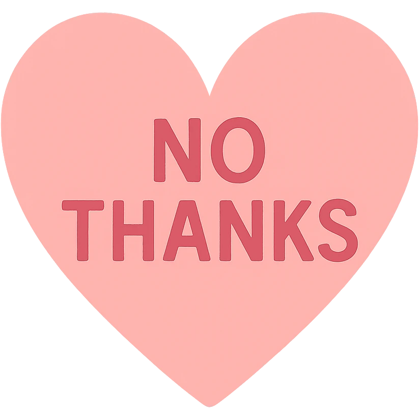 pink No thanks heart, remove background emoji