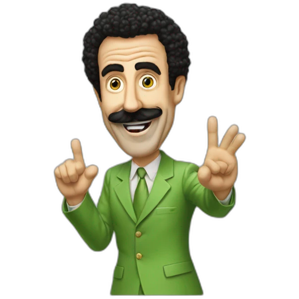 Borat green borat tanga waving emoji