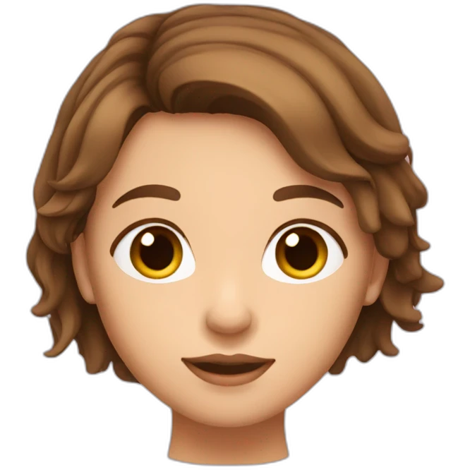 Girl with brown hair and face framing  strands emoji