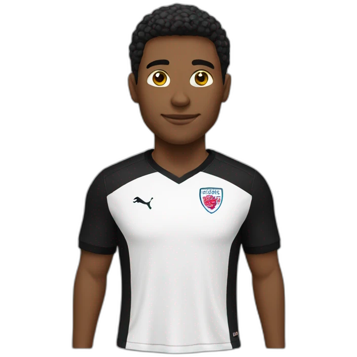 English soccer player black shirt emoji
