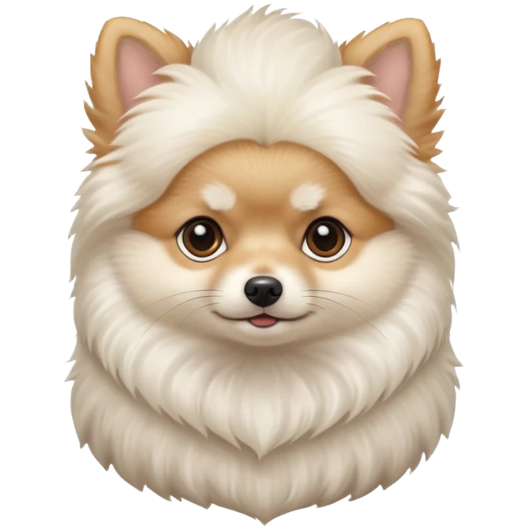 white baby Pomeranian
 only face  emoji