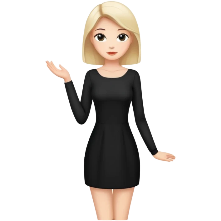 Short black dress with long sleeves  emoji