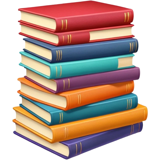 Stack of colorful books emoji