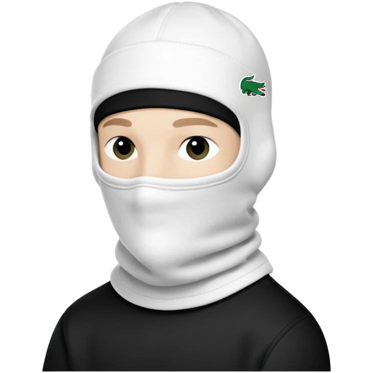 white boy lacoste balaclava black with lacoste emoji