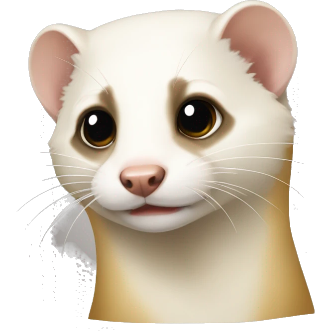 Ferret white and gold emoji