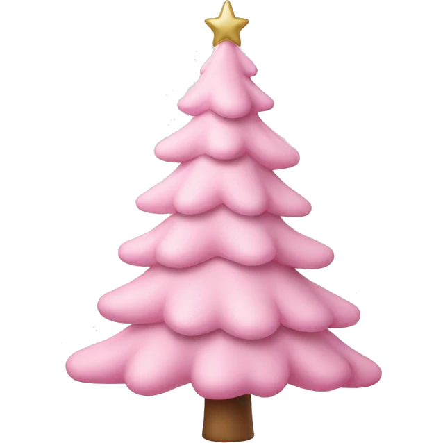 pastel pink christmas tree emoji