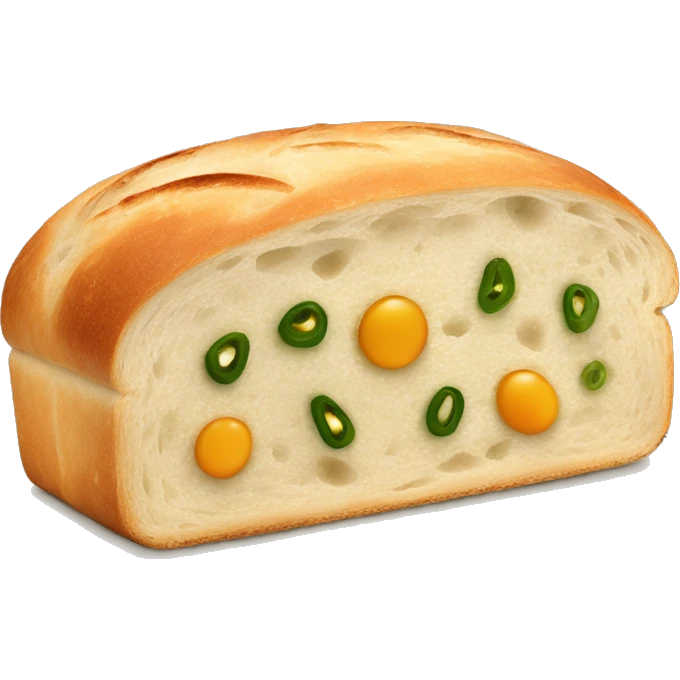 Jalepeno Cheddar Sourdough Loaf of Bread  emoji