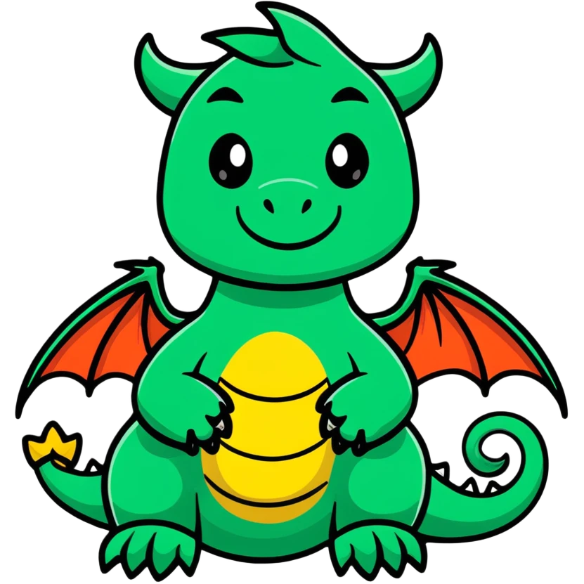 dragon, mythical creature with scales and wings emoji