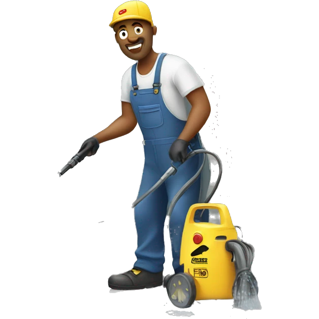 Man pressure washing  emoji