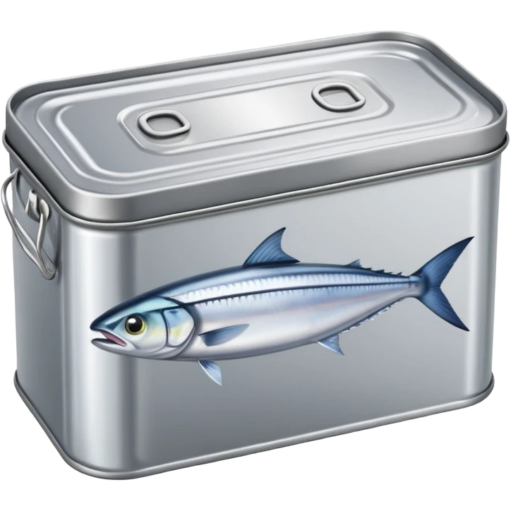 rectangular metal tin can for mackerel fish emoji