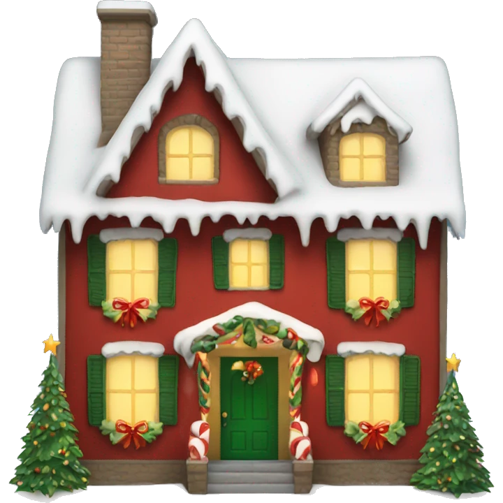 Christmas decorated house emoji