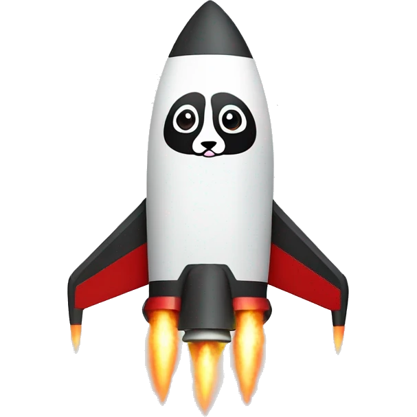 giant rocket ship with a panda on top  emoji