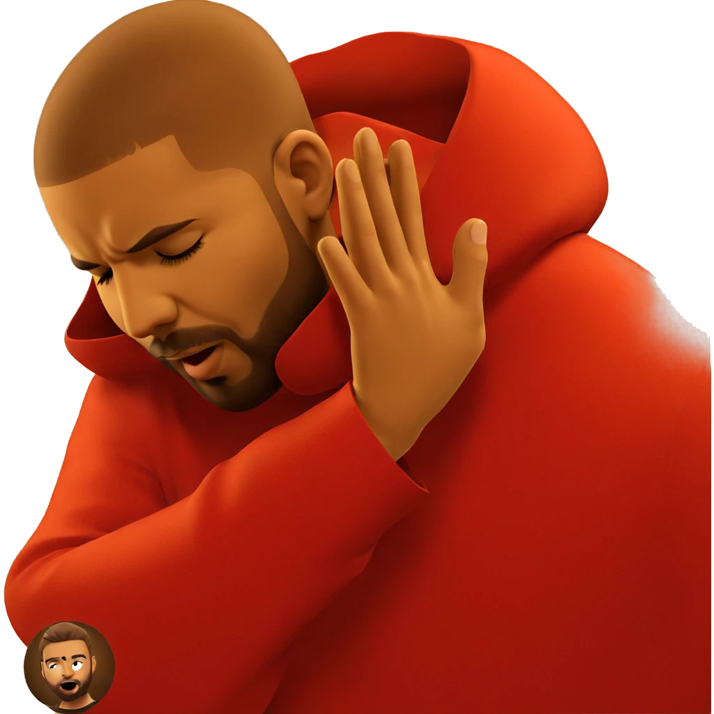bearded boy in closed eyes emoji
