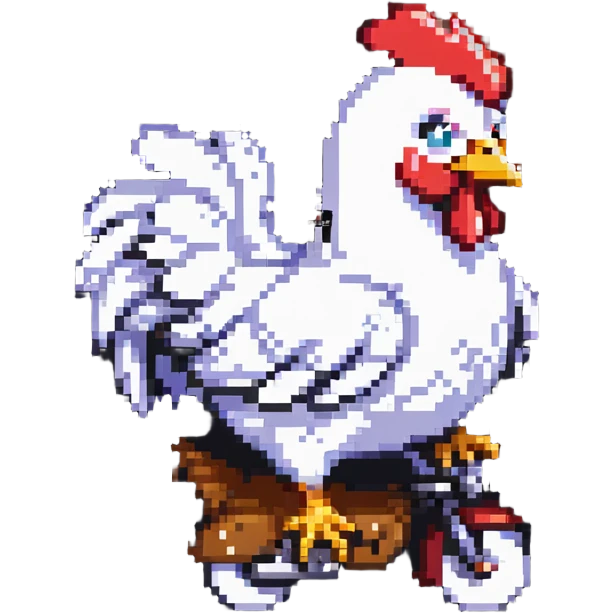 chicken jockey small character riding a chicken emoji