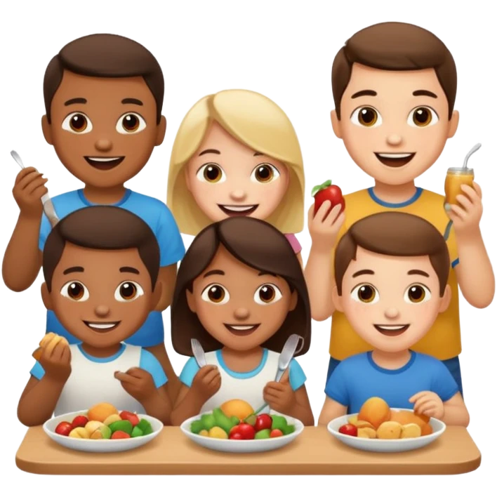 Kids eating  emoji
