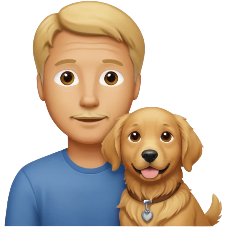 Dad with golden retriever  emoji