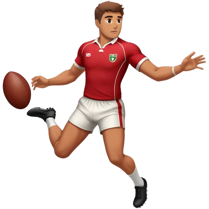 man kicking rugby ball emoji