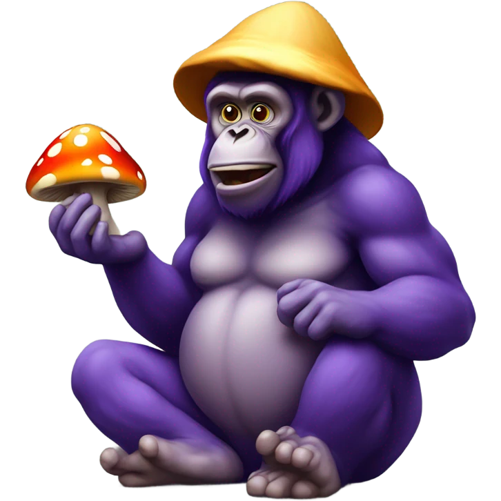 Purple ape eating a mushroom  emoji