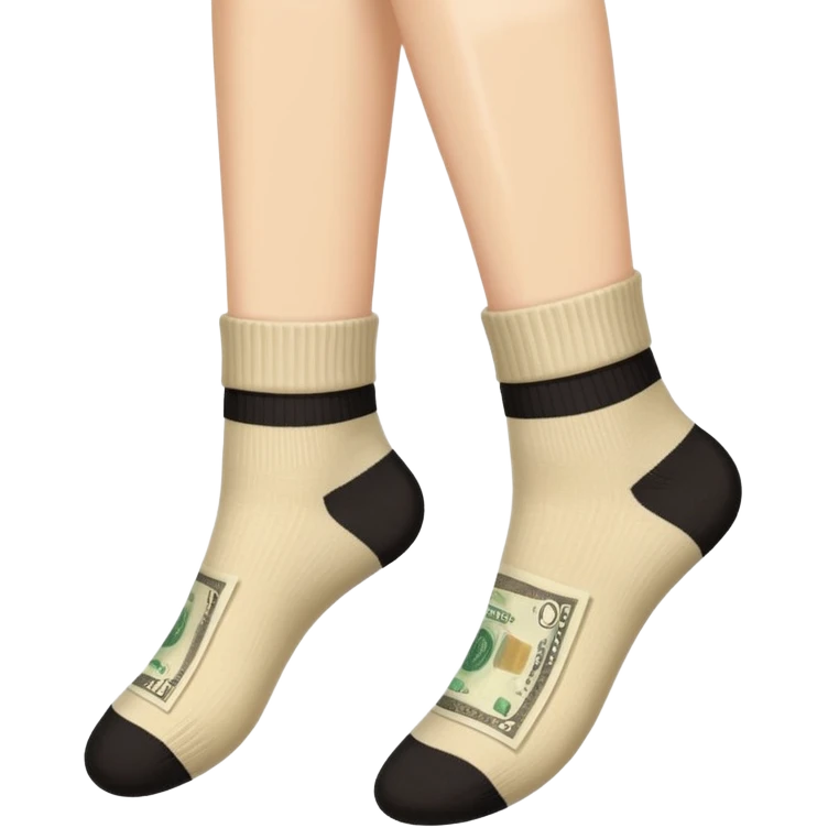 feet socks and money near emoji
