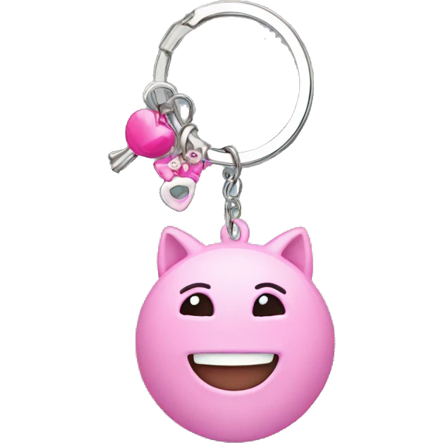 keychain with pink charms emoji