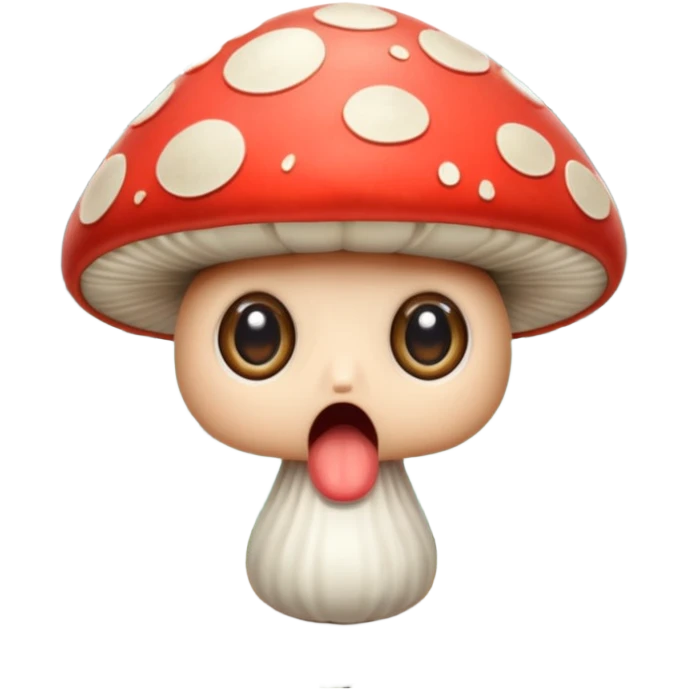 forest character shocked wide eyes mushroom dropped from hands emoji