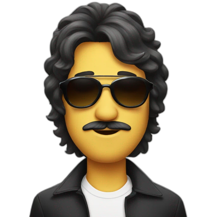 face wearing sunglasses with Beatles hairdo emoji