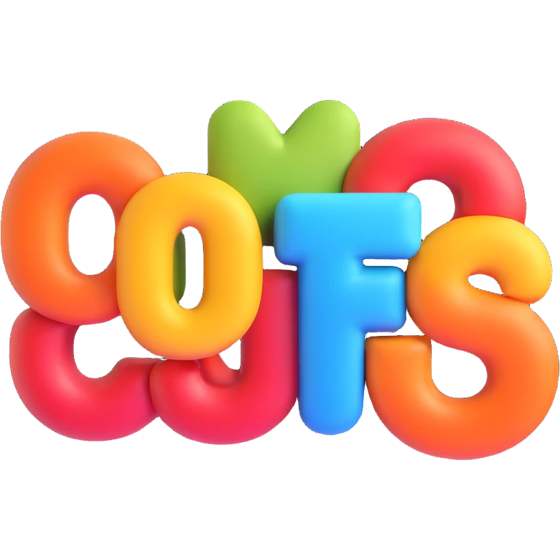 letters CGF in rounded bubble style emoji, bright colors, suitable for Discord emoji