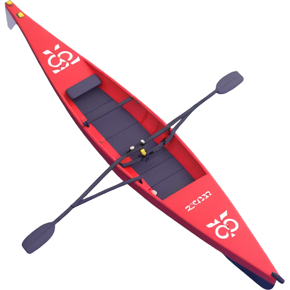 professional Olympic rowing boat, top view emoji