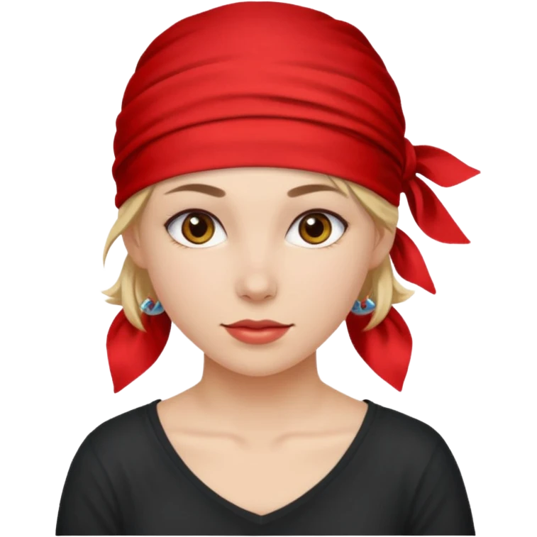 woman with wearing red bandana emoji