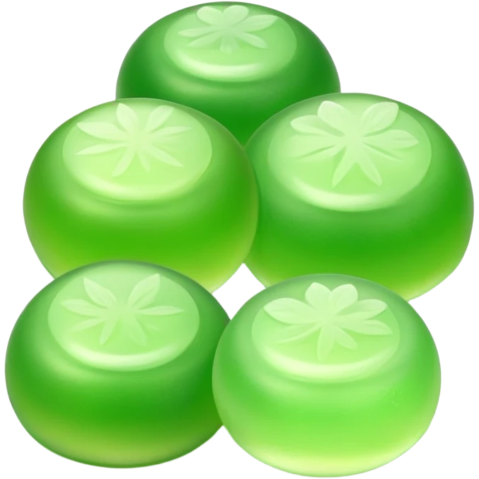 fou rgreen round warabi mochi emoji