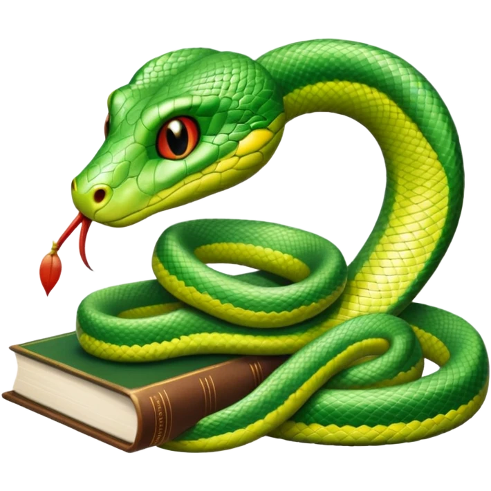 kitap okuyan yılan emoji