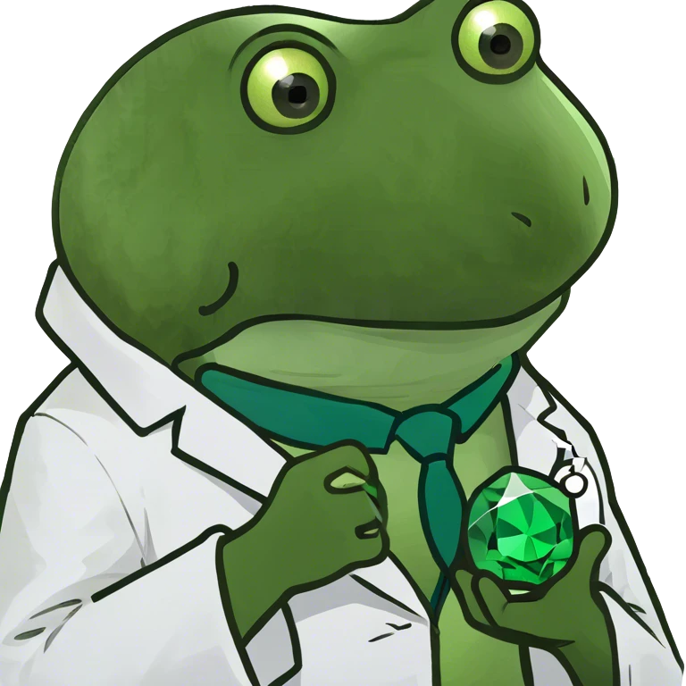 bufo doctor holding a green gem emoji