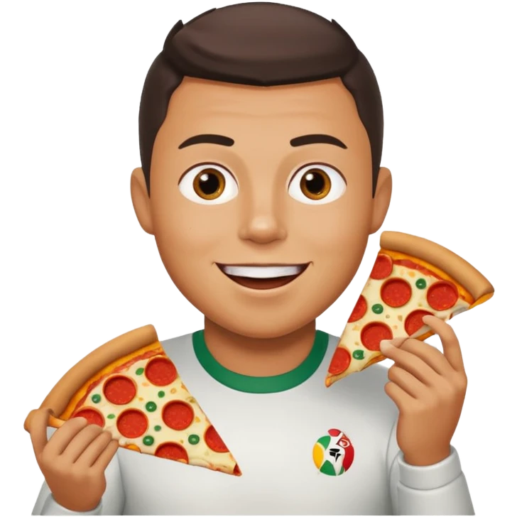 رونالدو در حال خوردن پیتزا  emoji