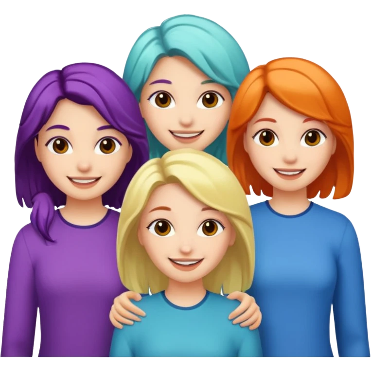 data & insights girls (all white, random hair) emoji