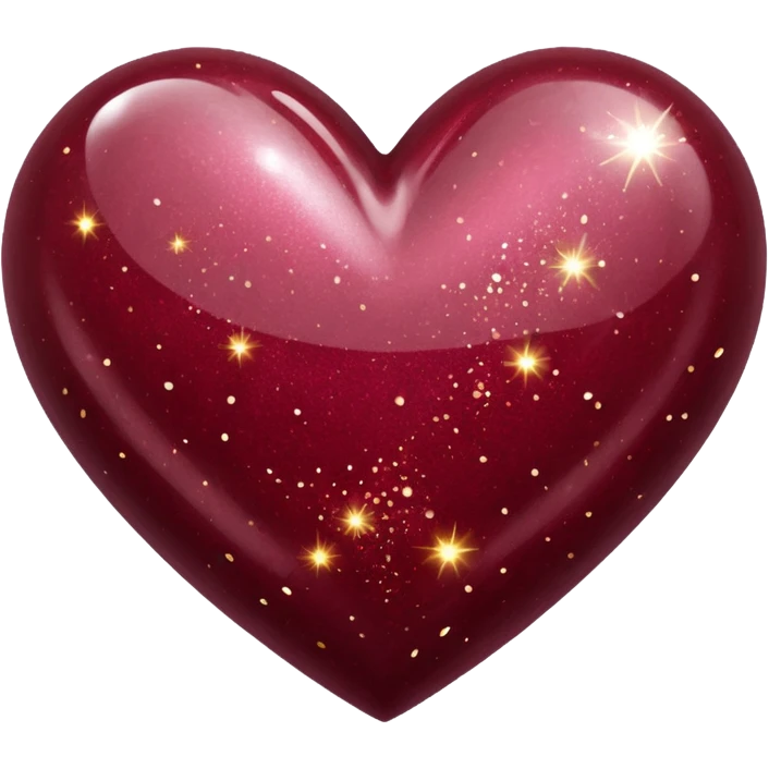 Corazón bordo con brillo  emoji