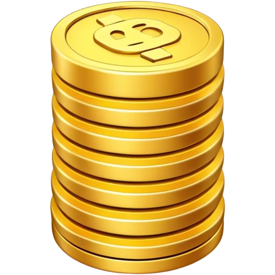 Clash of Clans aesthetic: Cinematic Playful Pixel 3D Coin Stack Portrait Emoji, rendered in a 3D vector-style similar to standard emojis with minimal shading and bold, simplified shapes. A compact, distinct form with signature details, softly glowing with a pixelated adventure charm. Simplified yet unmistakably iconic, highly detailed and consistent, glowing with a soft radiance and high shine. Stylized with a touch of classic pixel-art charm and a soft glowing outline, capturing the essence of a beloved gaming relic with a friendly, playful manner! emoji