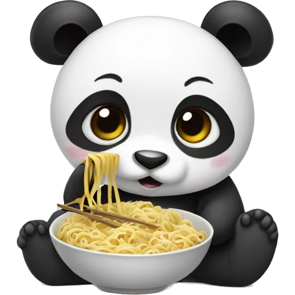 Panda eating noodles emoji