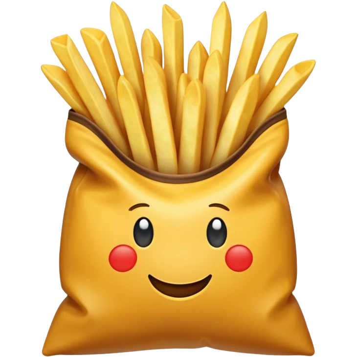 arrow pointing to fries in bag emoji