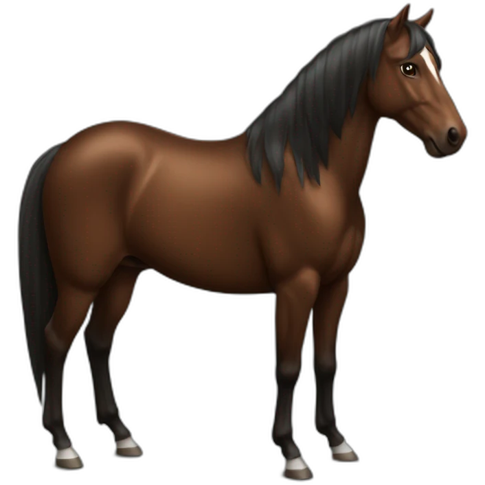 Cheval marron noir emoji