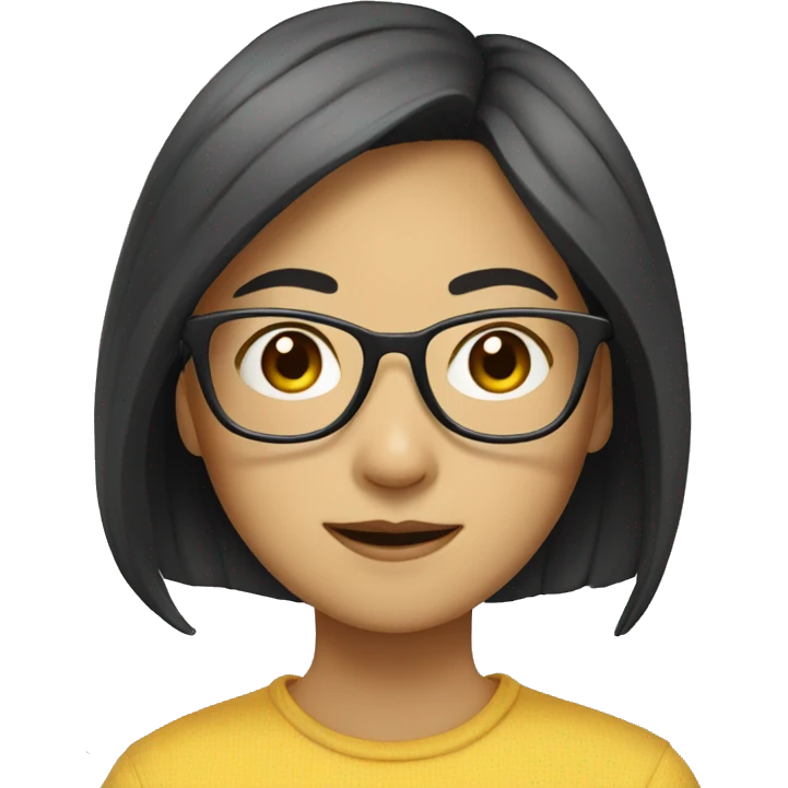 asian girl with glasses  emoji