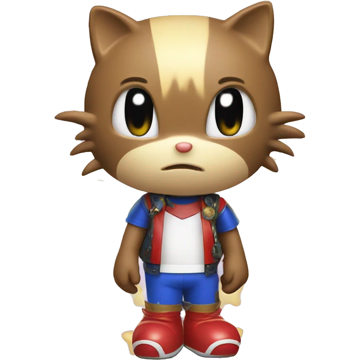 Hello kitty dressed as sonic the hedgehog  emoji