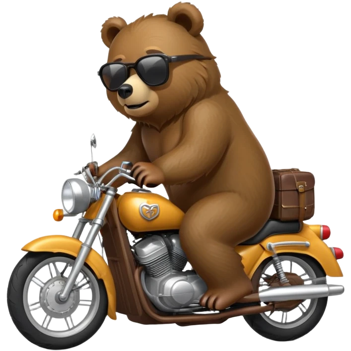 Un oso grizzly en una moto  emoji