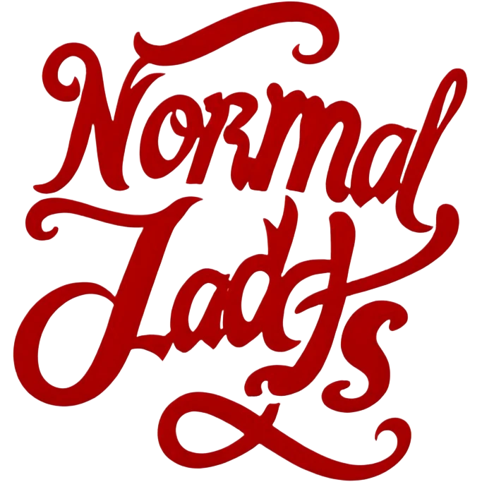 A red logo with the exact words "Normal Lads" written in gothic handwriting.  emoji