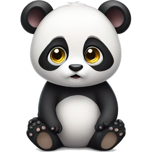cute panda with big eyes emoji