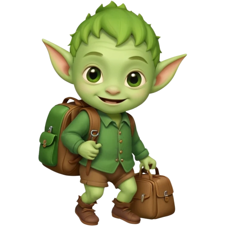 Goblin small baby  school  bag  emoji