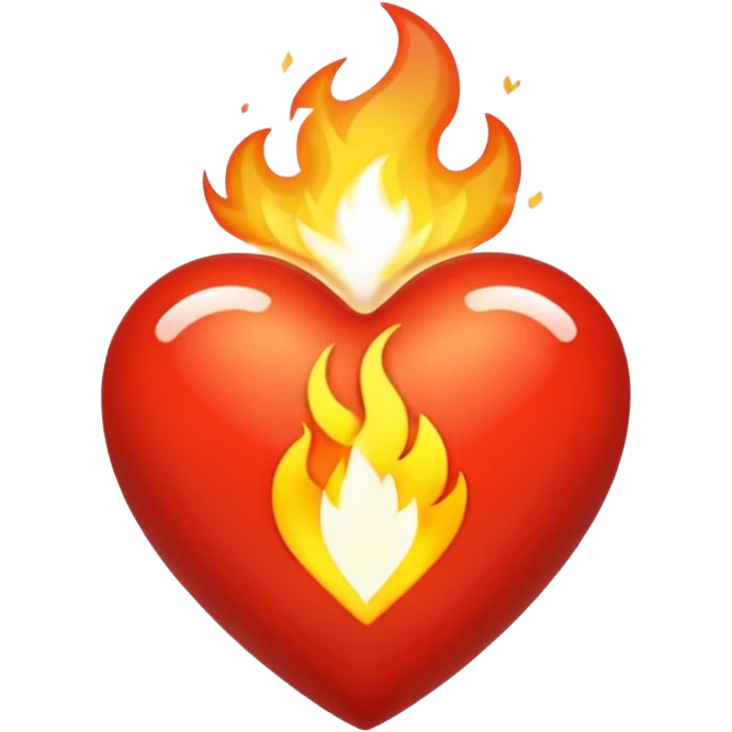 Corazón con líneas blancas y fuego blanco  emoji