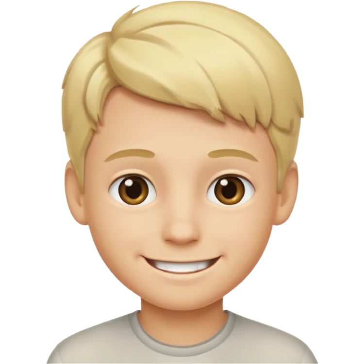 smiling blonde boy portrait emoji