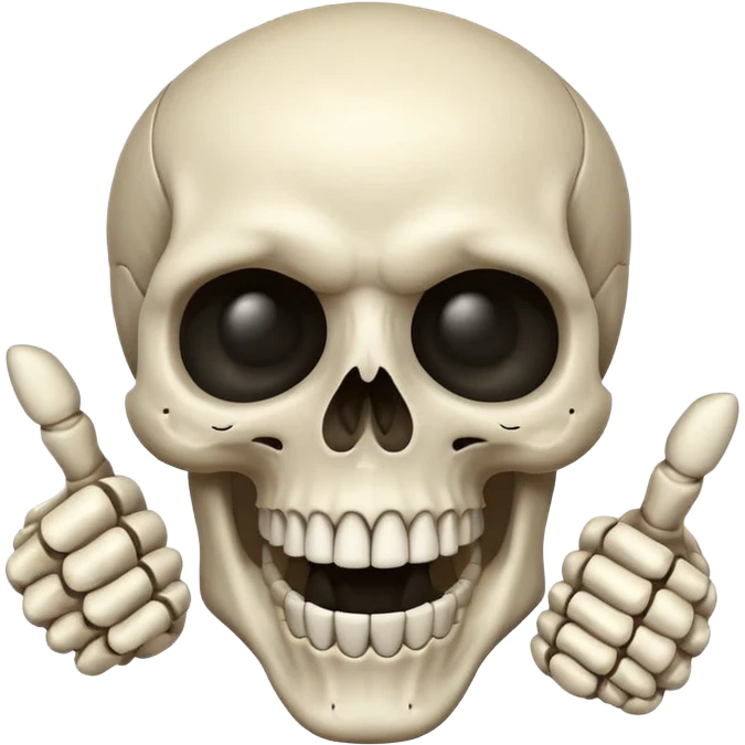 Skull emoji pointing right emoji