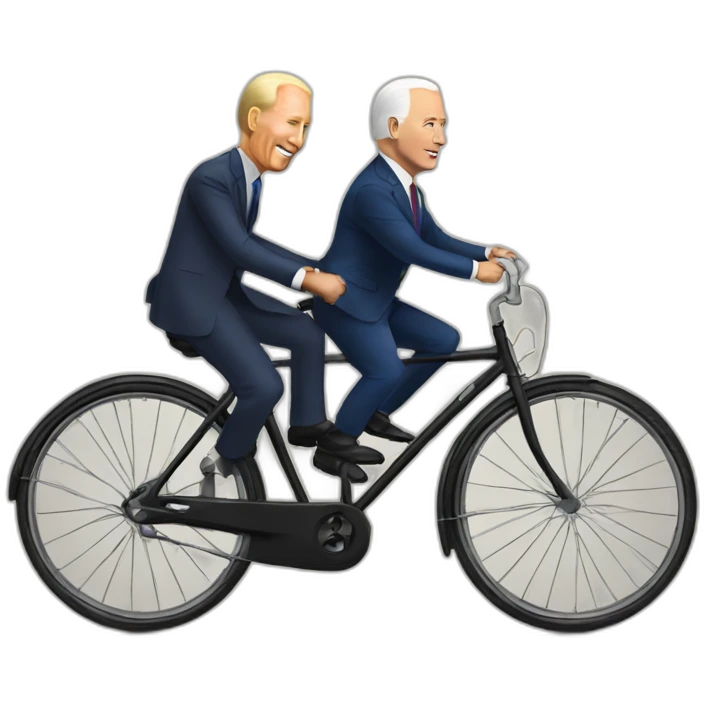 Biden,Putin riding bicycle emoji