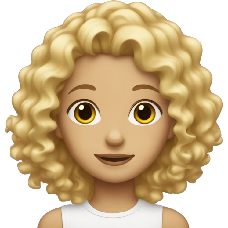 Blonde curly hair girl  emoji